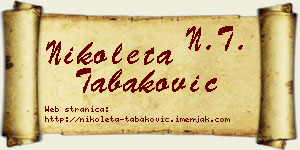 Nikoleta Tabaković vizit kartica